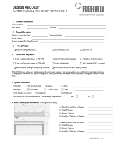 Design Request Form - Combined Radiant Cooling and Heating