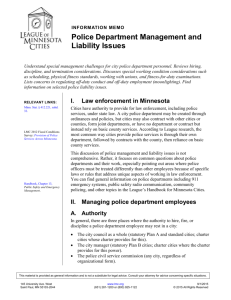 Police Department Management and Liability Issues