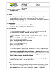 Dining Services Professional Attire Policy and Procedure (Student