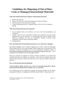 Guidelines for Disposal of Outdated Instructional Materials