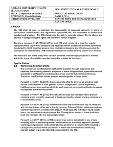 Composition of the IRB