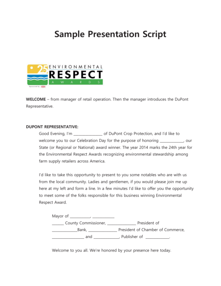 presentation script business