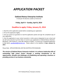 APPLICATION PACKET - Oakland Technical High School