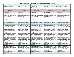 yeager middle school –weekly planning form