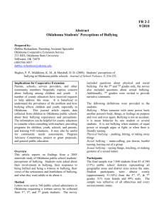 Oklahoma Bullying Study - Oklahoma State University