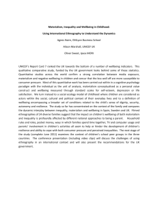Materialism, Inequality and Wellbeing in Childhood