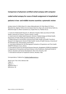 Comparison of Physician certified verbal autopsy