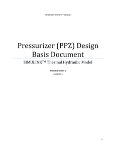 Pressurizer (PPZ) Design Basis Document
