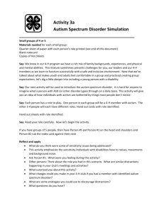 Autism Spectrum Disorder activity - Iowa State University Extension