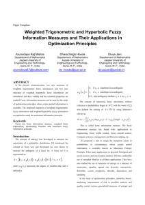 Weighted Trigonometric and Hyperbolic Fuzzy Information