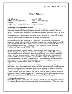 Project Manager - Lockheed Martin