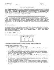 Excel--OLS Regression Analysis