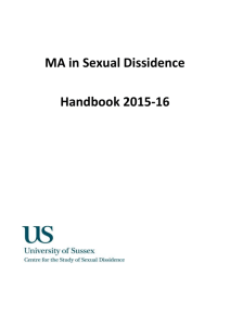 MA in Sexual Dissidence Course Handbook