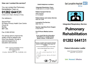 01282 644131 - East Lancashire Hospitals NHS Trust
