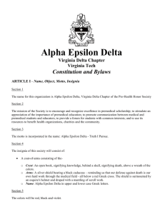 Name, Object, Motto, Insignia - Alpha Epsilon Delta