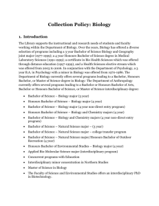 Collection Policy: Biology Introduction
