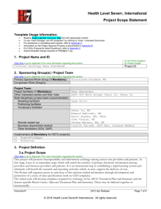 HL7 Project Scope Statement v2012 template with