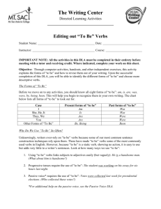 Editing out "To Be" Verbs DLA