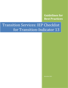 Transition Services: IEP Checklist for Transition