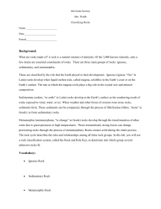 6th Grade Science Mrs. Walsh Classifying Rocks Name: Date