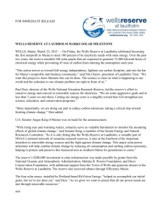 press release - Wells National Estuarine Research Reserve
