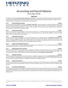 Accounting and Payroll Diploma Course Length: 43 weeks