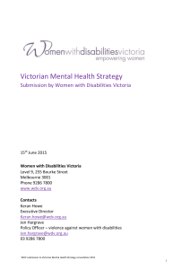 Victorian Mental Health Plan consultation - Sept 2015