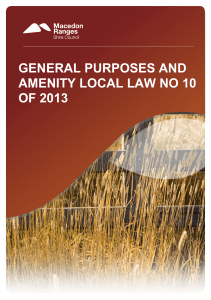 Local Law No. 10 - Macedon Ranges Shire Council