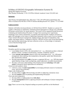 Syllabus of GEO242 (Geographic Information Systems II) Spring