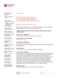 Visiting Research Scholar Appointment Letter
