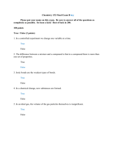 Chemistry 152 Final B key Pg. Chemistry 152 Final Exam B key