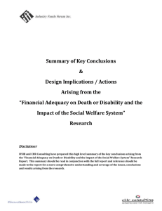 Financial Adequacy on Death or Disability and the