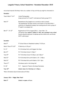 Langside Primary School Newsletter: November/December 2015