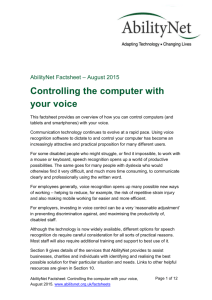 Controlling the computer with your voice Final Draft Aug