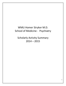 Psychiatry Scholarly Activity 2014 - 2015