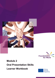 Module 2 Oral Presentation Skills Learner Workbook