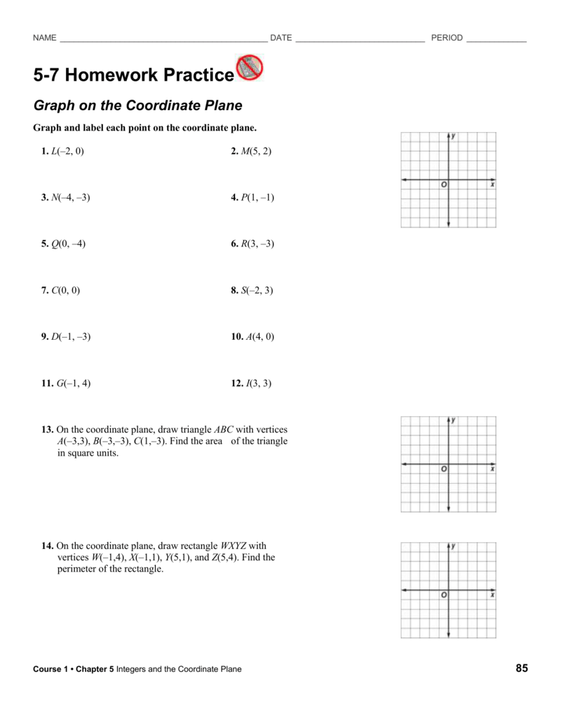 coordinate plane homework