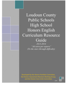 Honors English Assessments - Loudoun County Public Schools