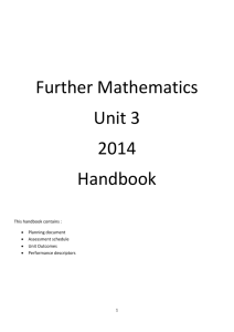 Further Mathematics Handbook 2014 Unit 3