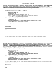 STUDENT TEXTBOOK AGREEMENT Student, the textbook as