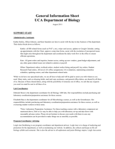 General Information Sheet UCA Department of Biology