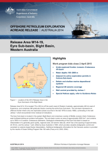 Release Area W14-19,Eyre Sub-basin, Bight Basin,Western Australia