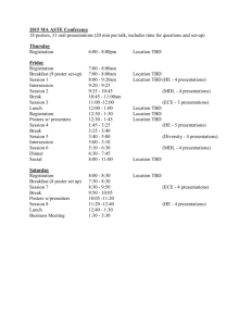 2015 MA ASTE Conference 18 posters, 31 oral presentations (20