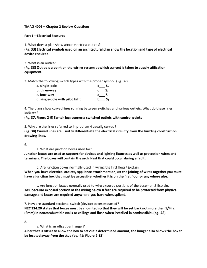 TMAG 4005 – Chapter 2 Review Questions Part 1—Electrical