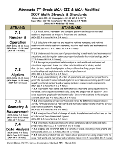 7th Grade Math 2007 with MCA-III & MCA-Mod Information
