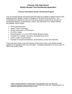 PFHS Athletic Booster Scholarship Application 2015-2016