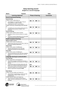Early learning record (ELR) ESL version template