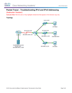 8.3.2.8 Packet Tracer - Troubleshooting IPv4 and IPv6 Addressing