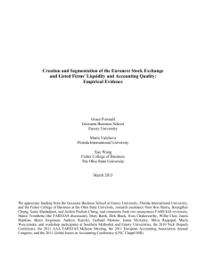 Creation and Segmentation of the Euronext Stock Exchange and