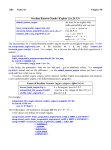 1184 Numerics Chapter 40 Standard Random Number Engines